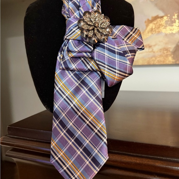 Purple Necklace Necktie and Tie Set - Picture 4 of 5